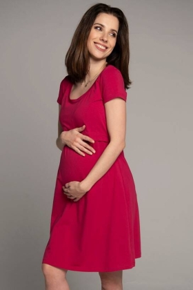 Sukienka ciążowa i do karmienia Lulla malinowa