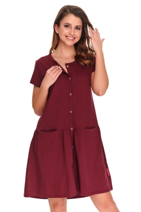 Koszula nocna ciążowa i do karmienia 9445 sangria