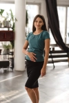 Bluzka Ciążowa I Do Karmienia Milk Shirt Krótki Rękaw Turkusowa