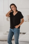 Bluzka Ciążowa I Do Karmienia M-Shirt V-Neck Czarna