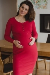 Sukienka Ciążowa I Do Karmienia Z Dzianiny W Prążek Tummy Karminowa