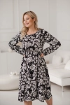 Sukienka Ciążowa I Do Karmienia Lovely Dress Midi Rękaw Długi Czarna W Print