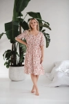 Sukienka Ciążowa I Do Karmienia Lovely Dress Midi Rękaw 3/4 Wzorki Na Ecru