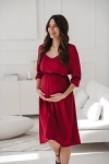 Sukienka Ciążowa I Do Karmienia Lovely Dress Midi Rękaw 3/4 Czerwona