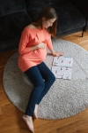 Legginsy Ciążowe Z Wysokim Pasem Granatowe