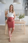 Spódnica Ciążowa Tummy Z Dzianiny W Prążki Dusty Cedar
