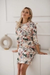 Sukienka Do Karmienia Milky Classic Rękaw 3/4 Kremowa W Kwiaty