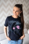 Bluzka Do Karmienia Boob Ciemny Granat Z Grafiką Z Krótkim Rękawem