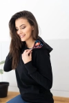 Bluza Milk Please Czarna Z Kapturem W Print