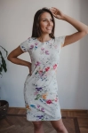Sukienka Do Karmienia Milky Dress W Kolorowe Kwiaty Z Krótkim Rękawem