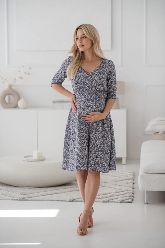 sukienka-ciazowa-do-karmienia-lovely-dress-midi-kwiatuszki-fioletowo-niebieskie-przod-2