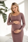 Sukienka Ciążowa I Do Karmienia Z Dzianiny W Prążek Tummy Rose Brown