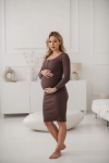 Sukienka Ciążowa I Do Karmienia Z Dzianiny W Prążek Tummy Cappuccino