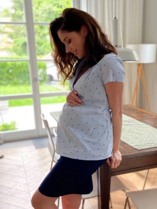 Koszula ciążowa i do karmienia Melba w gwiazdki