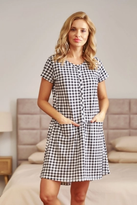 Koszula ciążowa nocna i do karmienia 9444 Czarno-biała