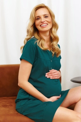 Koszula nocna ciążowa i do karmienia 4348 Emerald