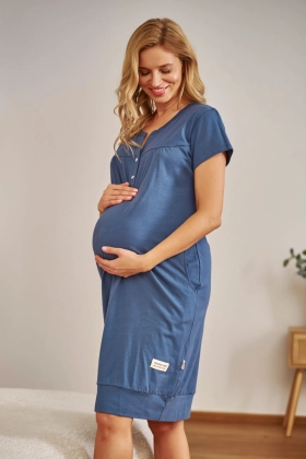  Koszula nocna ciążowa i do karmienia 4348 Deep Blue