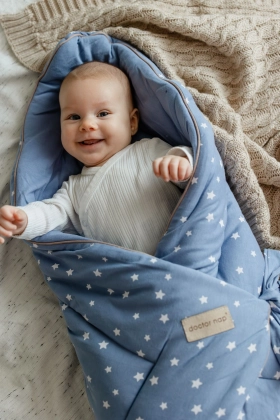 Niebieski rożek niemowlęcy z bawełny