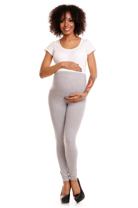 FlexiBelly LEGGINSY CIĄŻOWE BEZUCISKOWE Z PANELEM 1469W  JASNY SZARY