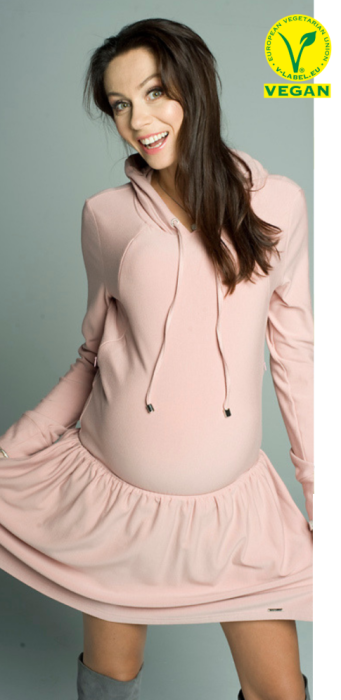 Candy pudrowa sukienka ciążowa i do karmienia Mamabaja