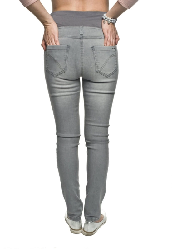 Trezo szare rurki jeans ciążowe Mamabaja