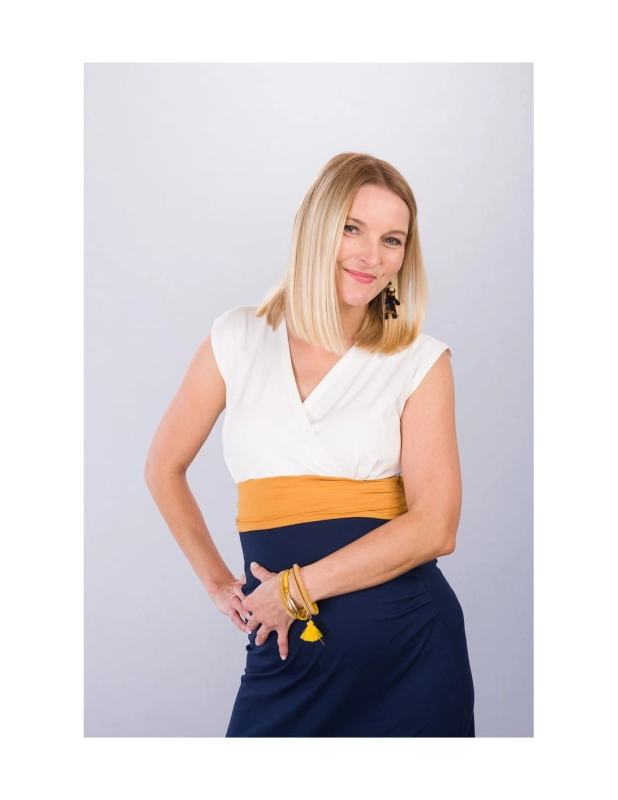 Giulia ecru - granat elegancka sukienka ciążowa z opcją karmienia Mamabaja