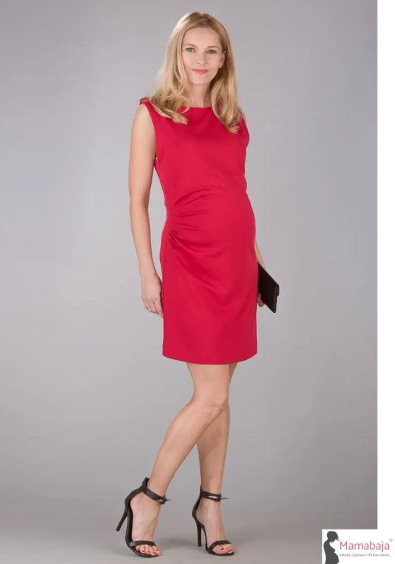 Elegancka sukienka ciążowa Grazia czerwona Mamabaja