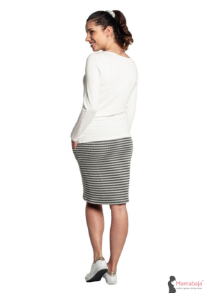 Spódnica ciążowa z kieszeniami Mola paski w prążek Mamabaja