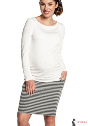 Spódnica ciążowa z kieszeniami Mola paski w prążek Mamabaja
