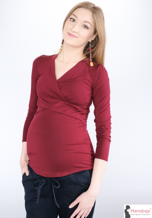 Bluzka ciążowa i do karmienia Evelina burgund