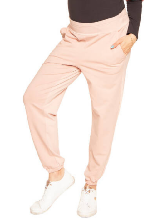 Spodnie dresowe ciążowe Joy pudrowy róż