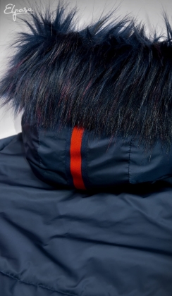 Areta granatowa kurtka ciążowa z futerkiem