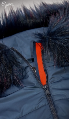 Areta granatowa kurtka ciążowa z futerkiem