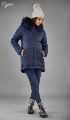 Areta granatowa kurtka ciążowa z futerkiem