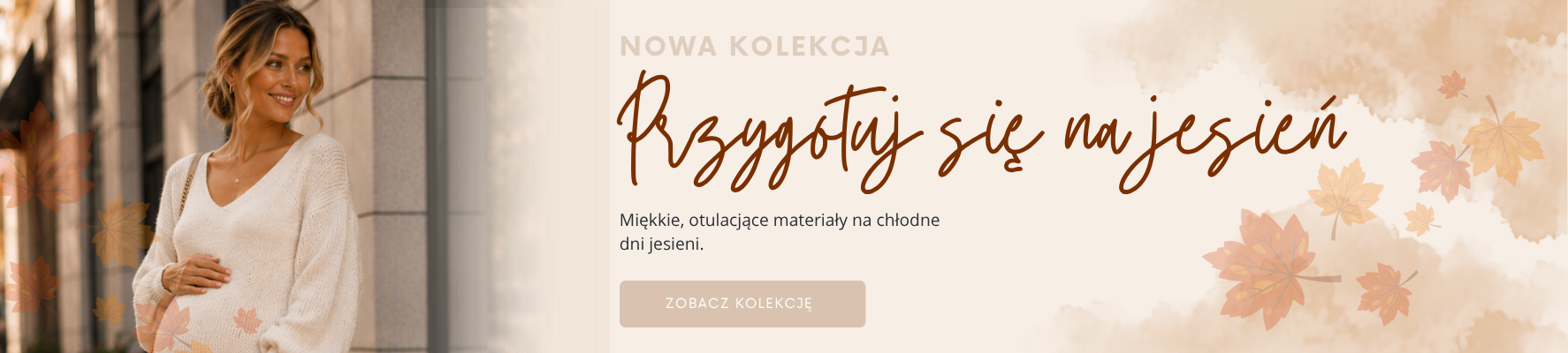 Kolekcja jesiennych ubrań ciążowych i dla mam karmiących. Ciepłe otulacjące, idealne na jesień